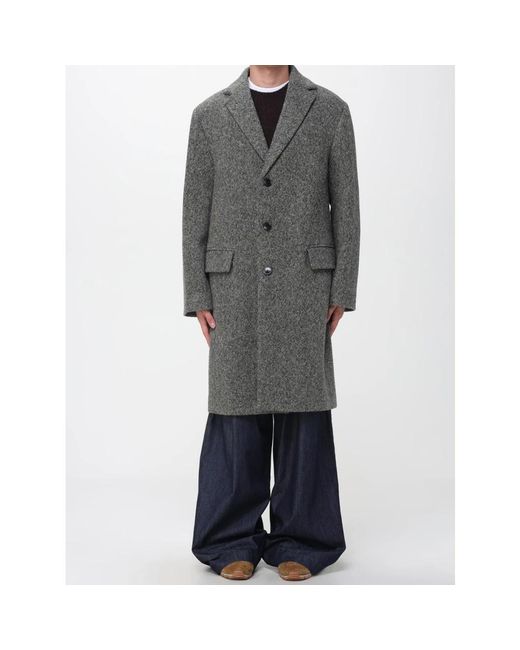 Dries Van Noten Gray Single-Breasted Coats for men