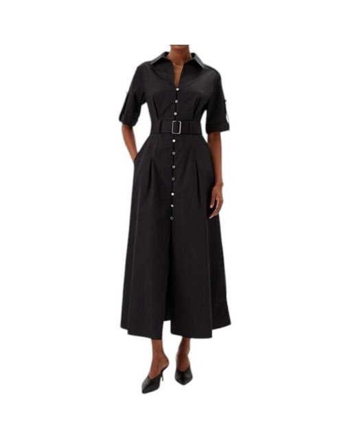 Fracomina Black Shirt Dresses