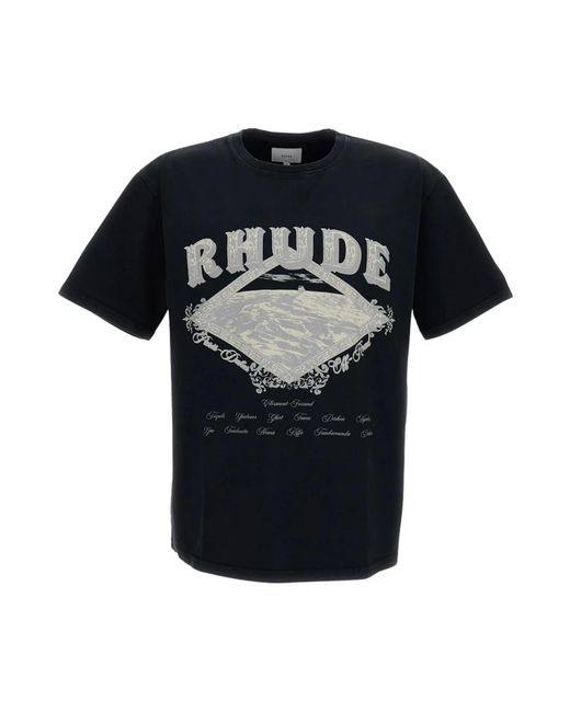 Rhude Black Crew Neck T-Shirt for men
