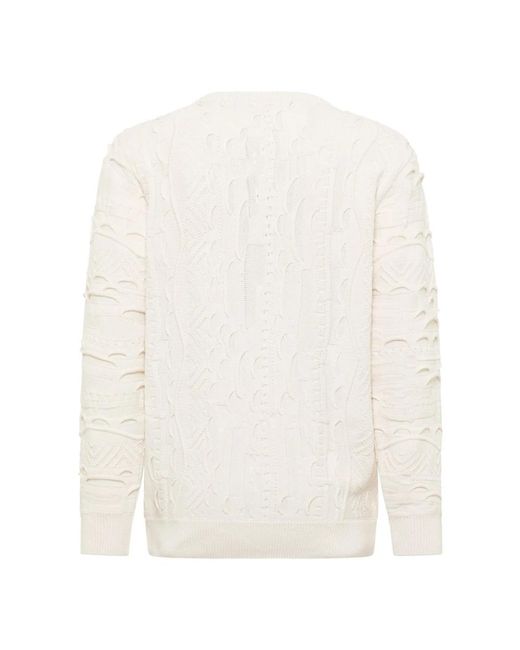 carlo colucci White Round-Neck Knitwear for men
