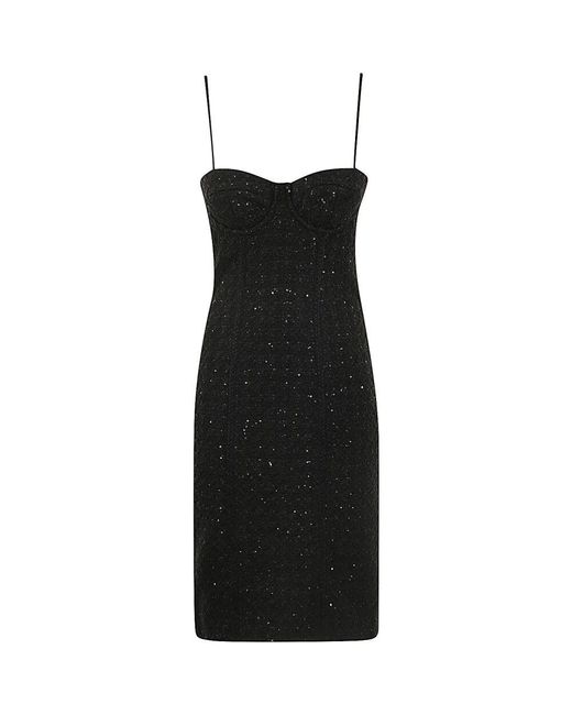 ROTATE BIRGER CHRISTENSEN Black Midi bouclé kleid