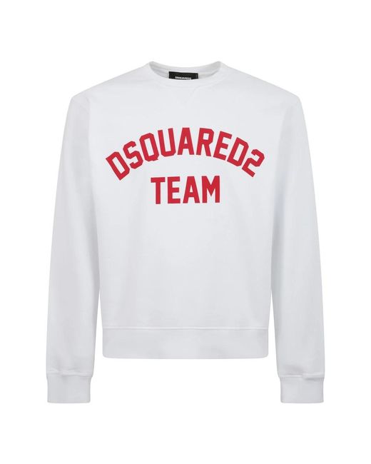 DSquared² White Logo Team Sweatshirt for men