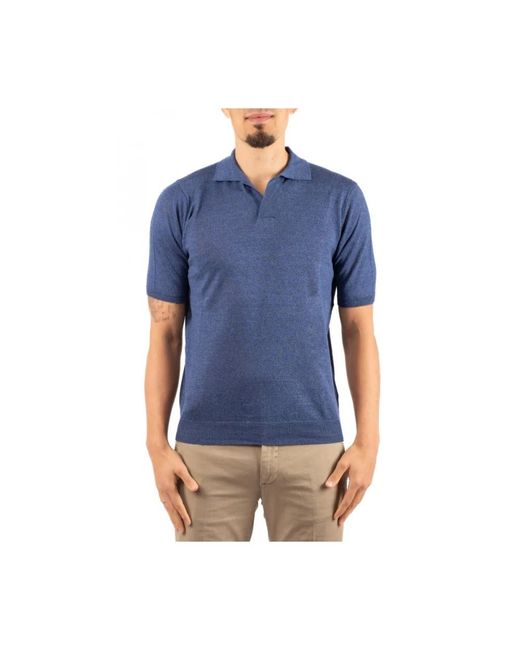 FILIPPO DE LAURENTIIS Blue Polo Shirts for men