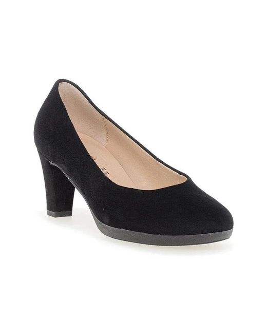 Gabor Blue Eleganter Schwarzer Wildlederpumps Mit Gummisohle Und 5Cm Absatz