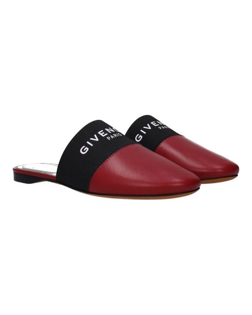 Givenchy Brown Rote Lederslipper Lässiger Stil