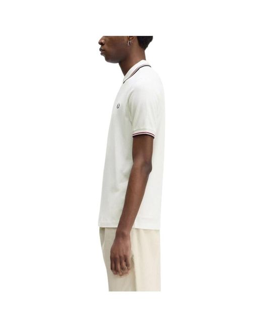 Fred Perry Tops ,Wit ,Katoen Polo Shirt in het White voor heren