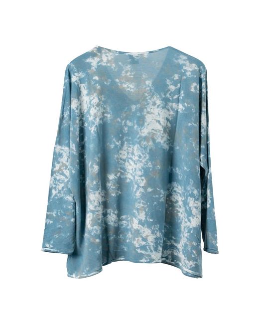 Avant Toi Blue Luxuriöses oversize v-shirt