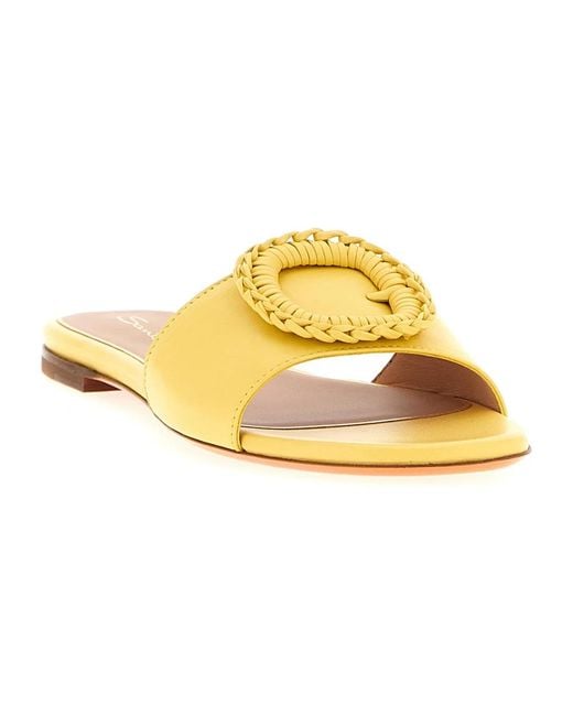 Santoni Yellow Sliders