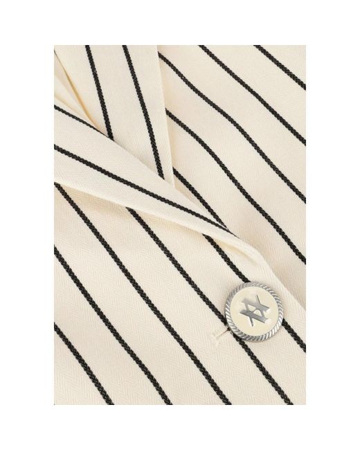 Aaiko Jassen ,Elegante Streep Jas in het White