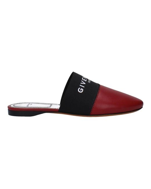 Givenchy Brown Rote Lederslipper Lässiger Stil