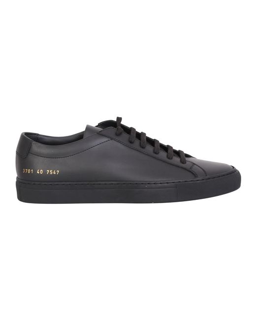 Common Projects Schoenen ,Zwart ,Leer Leather Achilles Sneakers in het Black