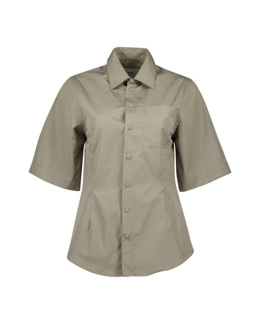 AMI Overhemden ,Grijs ,Katoen Katoenen Shirt Lente-Zomer Collectie 2025 in het Gray