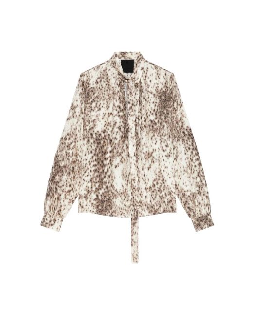 Blusa de seda estampado de leopardo Givenchy de color Natural