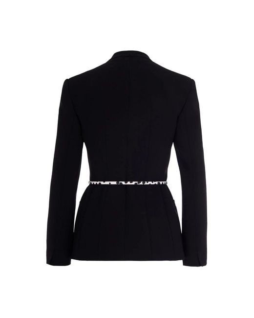 Max Mara Jassen ,Zwart ,Leer Quinoa Jacket in het Black