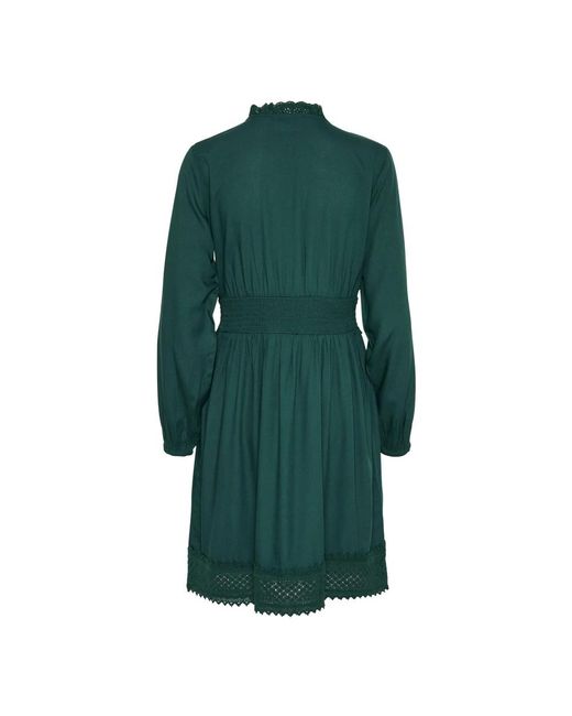 Cream Kleedjes ,Groen ,Ponderosa Pine Jurk Met Kant Details in het Green