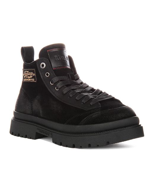 Replay Black Lace-Up Boots for men