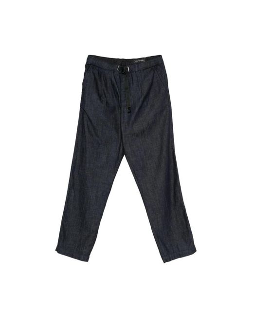 White Sand Black Straight Trousers for men