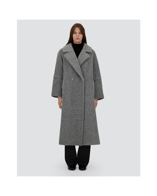 Herno Gray Double-Breasted Coats