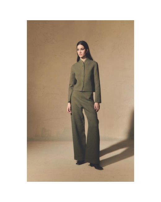 Cortana Green Straight Trousers