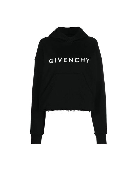 Givenchy Black Logo-print schwarze baumwoll-hoodie