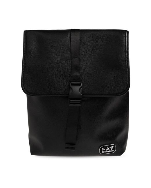 EA7 Black Rucksack Mit Logo-Patch