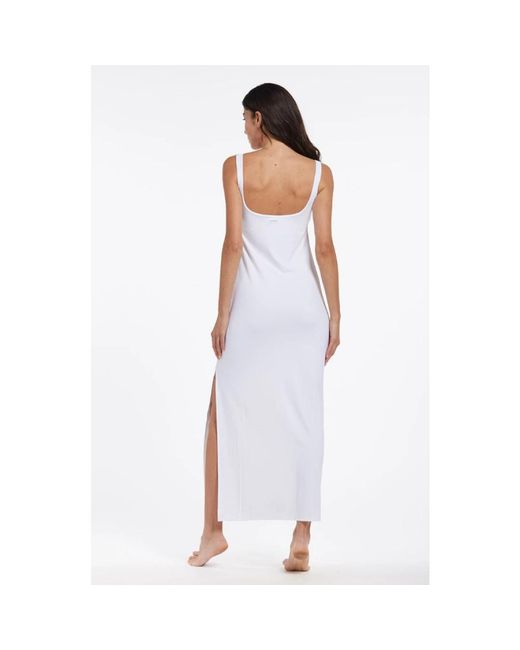 Fisico White Midi Dresses