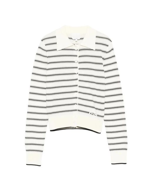 A.P.C. Truien & Vesten ,Wit ,Katoen Klassiek Vest in het White