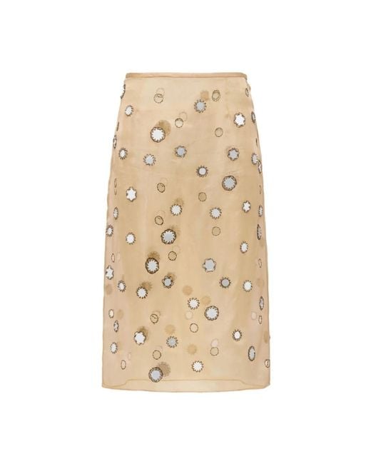 Prada Natural Midi Skirts