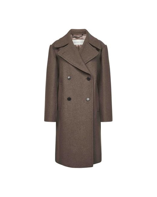 Dries Van Noten Brown Double-Breasted Coats