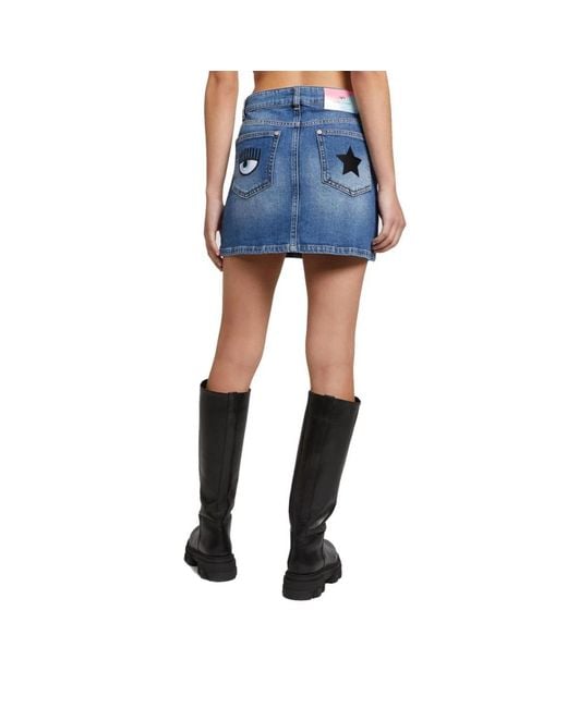 Chiara Ferragni Blue Denim Skirts