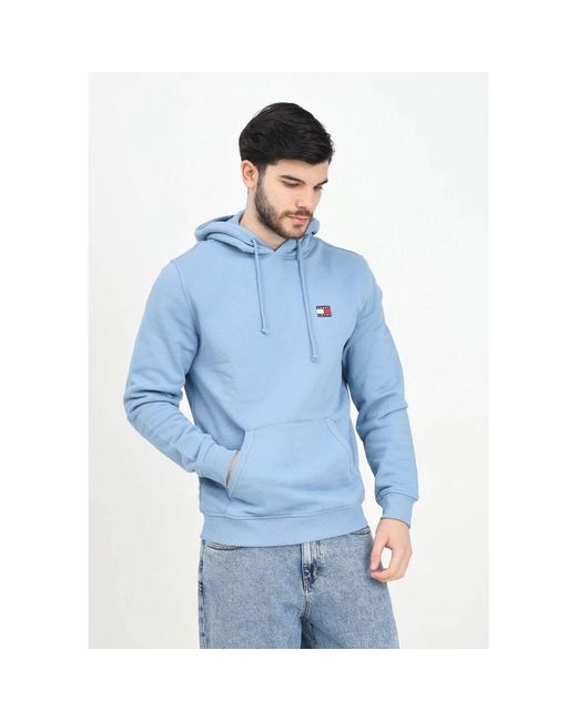 Tommy Hilfiger Blaue kapuzenpullover mit drop-schultern in Blue für Herren