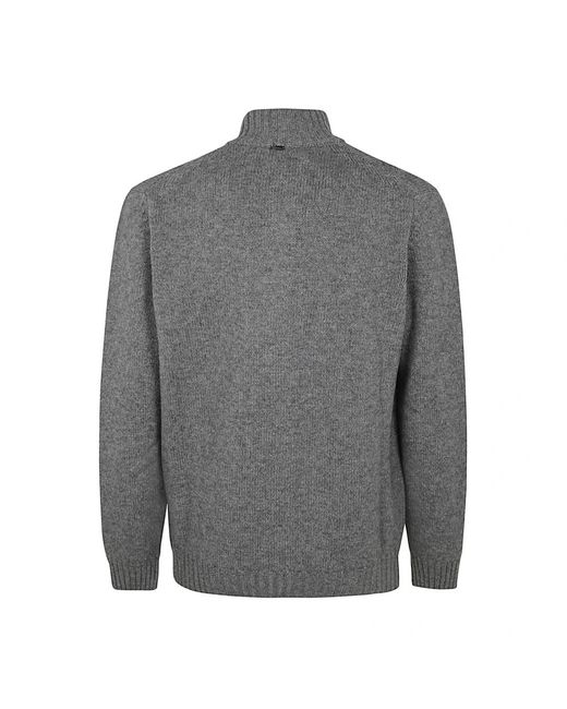 Herno Kabelgebreide Cardigan in het Gray voor heren