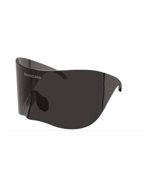 Balenciaga Black Graue sonnenbrille mit originalzubehör