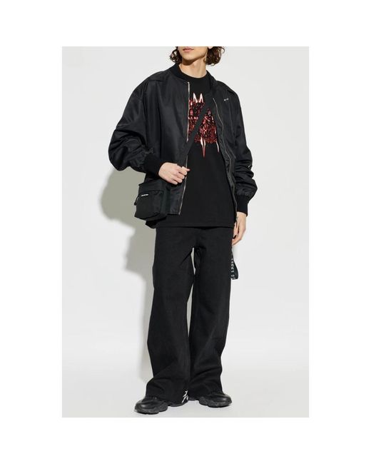 44 Label Group Black Bomber Jackets for men