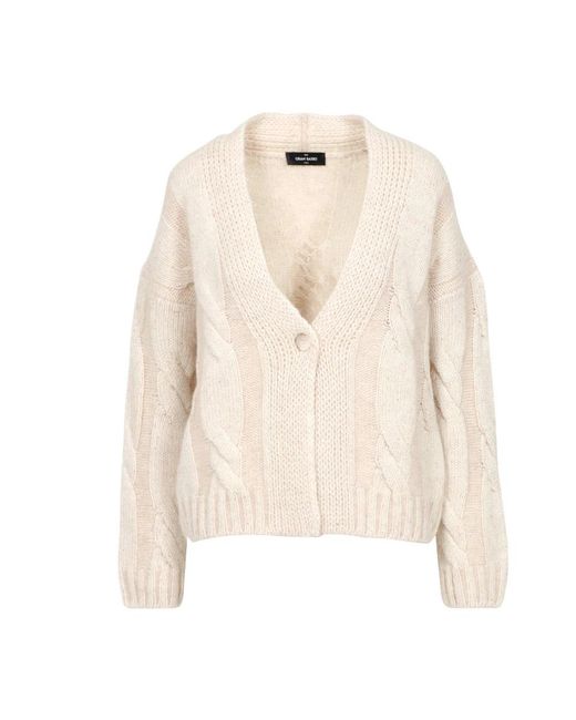 Gran Sasso Truien & Vesten ,Kasjmier Alpaca Cashmere V-Neck Sweater in het Natural