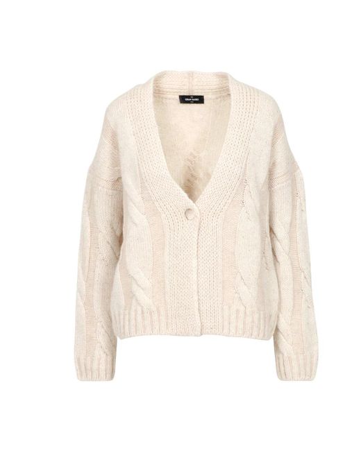 Gran Sasso Truien & Vesten ,Kasjmier Alpaca Cashmere V-Neck Sweater in het Natural