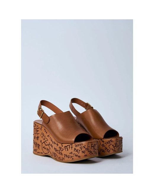 Chloé Brown Wedges