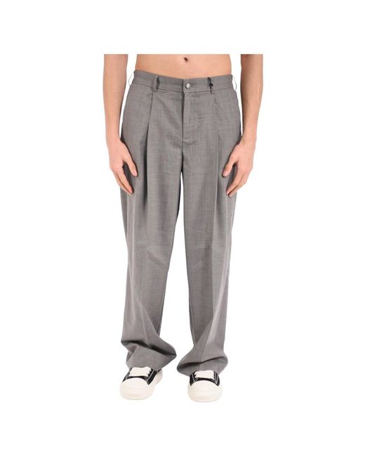 New Amsterdam Surf Association Gray Straight Trousers for men