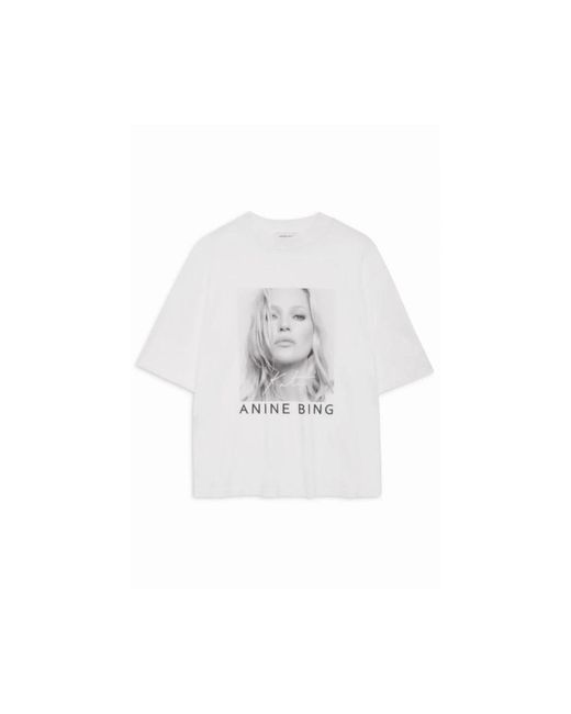 Anine Bing White Kate moss avi tee oversized t-shirt