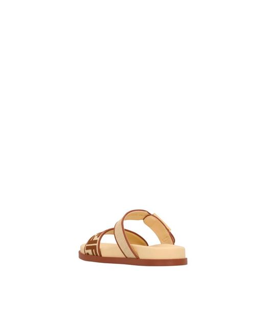 Fendi Natural Flat Sandals