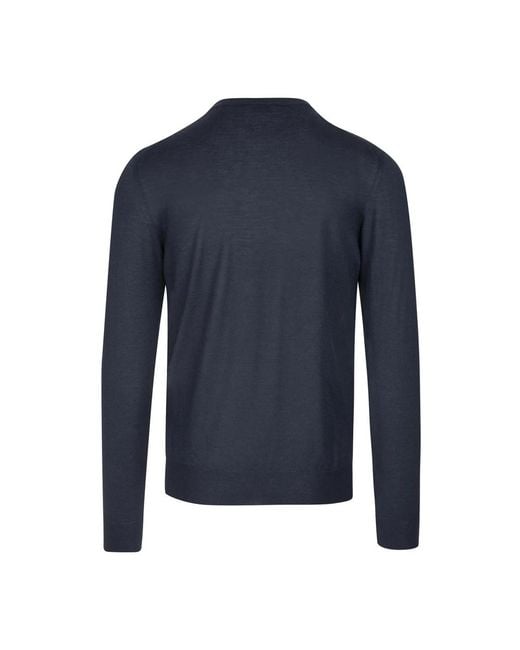 Fedeli Blue Round-Neck Knitwear for men