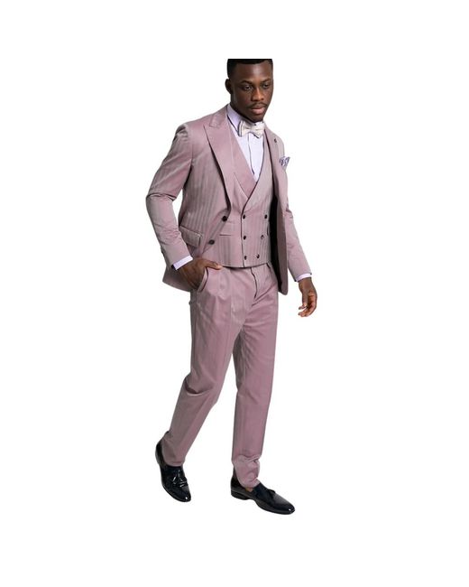 Double Breasted Suits di Gabriele Pasini in Purple da Uomo