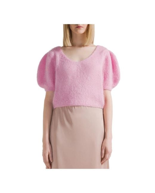 Round-Neck Knitwear American Dreams de color Pink