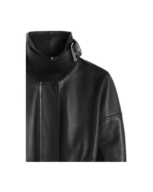 Sportmax Black Leather Jackets
