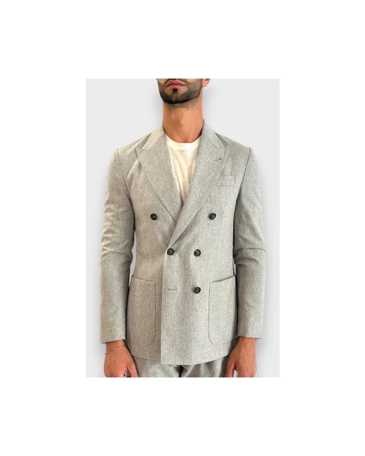 Eleventy Jassen ,Grijs ,Leer Blazer in het Gray voor heren
