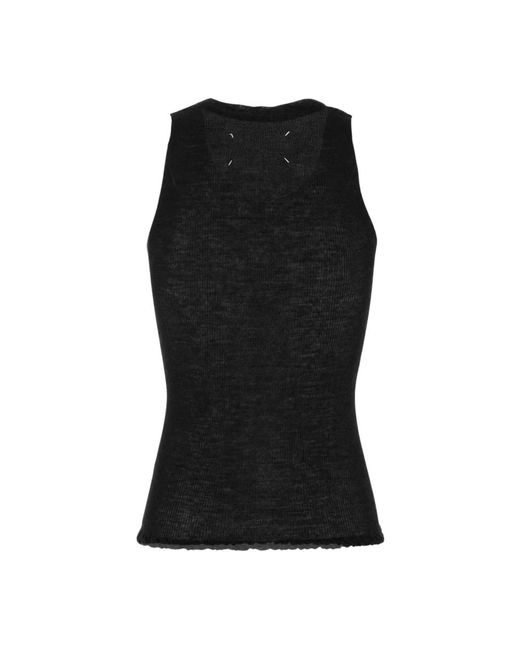 Maison Margiela Black Sleeveless Tops