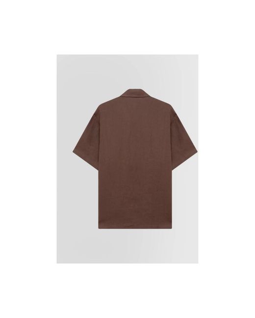 Alpha Studio Brown Short Sleeve Shirts for men