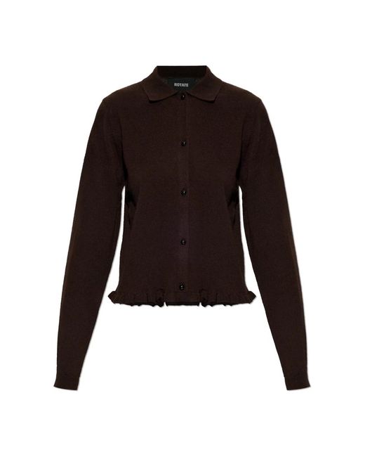 ROTATE BIRGER CHRISTENSEN Truien & Vesten ,Bruin ,Wol Frilled Cardigan in het Black