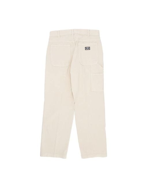 Obey Straight Trousers in het Natural voor heren