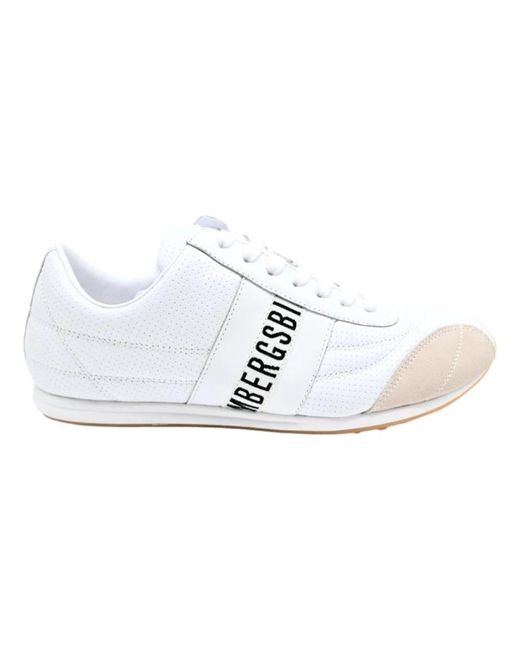 Bikkembergs White Weiße low-top-sneaker mit schnürung